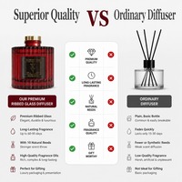 Diffuseur d'huiles essentielles en verre côtelé de qualité supérieure OEM ODM, sans parabène, sans alcool, parfum longue durée 90 jours, éliminateur d'odeurs d'intérieur pour la maison
