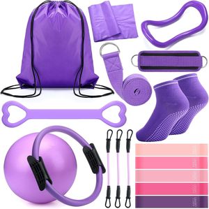 Meilleures ventes - Ensemble d'équipements de fitness à domicile, yoga et pilates, 13 pièces, accessoires, ensemble de yoga et pilates, kit d'équipement de pilates - Product Image 1
