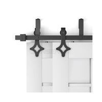 Kit de quincaillerie pour porte de grange en acier au carbone à double rail noir de bonne qualité