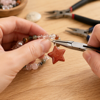 Pendentif étoile en pierre précieuse naturelle 25mm grosses perles de cristal de guérison pour la fabrication de bijoux Chakra Protection énergétique breloques en gros cadeau