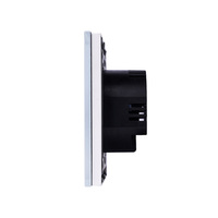 Interrupteur mural intelligent Zigbee TAWOIA, design simple, 2000 watts, 3 gangues, panneau unique, couleur noire, interrupteur Wifi pour le marché européen et britannique