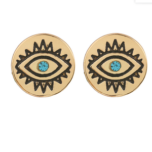 Chaude Vintage diamant boucles d'oreilles cloutées du diable oeil bijou rond boucles d'oreilles - Product Image 3