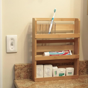 Bamboo Three Tier <b>Spice</b> Rack 2.75 In Deep Hanging Kitchen Storage For <b>Spice</b> <b>Jars</b> - Product Image 4