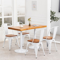 Chaises et tables de café en métal en bois durable et bon marché fabriqué en usine directe en Chine
