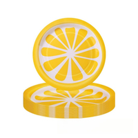 Ensemble de vaisselle pour fête d'anniversaire sur le thème du citron, décorations de table pour fête d'été, assiettes en papier, gobelets en papier, serviettes