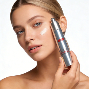 Tube souple vide en aluminium-plastique argenté de 45 ml avec pompe, personnalisable avec logo, pour sérum visage, crème de soin et crème contour des yeux, MOQ 5000 - Product Image 4