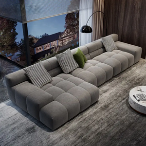 Zayshine - Juego de Sofás Modulares de 3 Plazas en Forma de L para Sala de Estar, Estilo Italiano Minimalista de Lujo, Tapizado en Terciopelo, Ideal para Villas, Apartamentos y Hoteles - Product Image 2