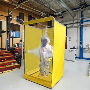 <span class=keywords><strong>Ducha</strong></span> de Emergencia Portátil Desmontable de Acero Industrial Amarilla con Lavaojos - Product Image 4