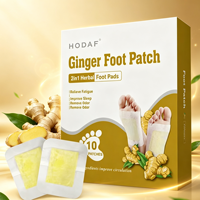 Patchs de pieds aux herbes de gingembre 2-en-1, extrait naturel, soulagent la fatigue, améliorent le sommeil, éliminent les odeurs de pieds, logo personnalisé OEM