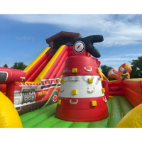 Château gonflable commercial pour enfants en PVC, château gonflable camion de pompiers avec toboggan, structure de saut certifiée pour la location