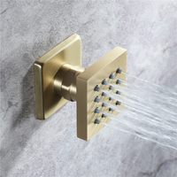Système de douche à LED avec commande par téléphone, finition or brossé, ensemble de douche thermostatique