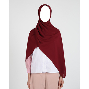 2020ผ้าทอยาวฮิญาบสำหรับเด็กผู้หญิงอิสลามออกแบบได้ตามต้องการรุ่นใหม่มีสไตล์พิมพ์ลายดิจิทัลสีพื้นขายดี - Product Image 3