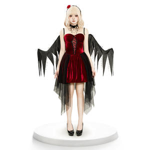 Costume de cosplay d'Halloween pour femmes, tendance 2026, <span class=keywords><strong>ange</strong></span> noir, diable rouge, robe de scène, ensemble de costumes de jeu de rôle - Product Image 1