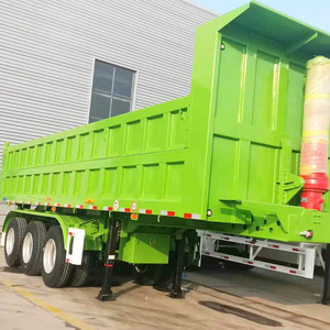 Vente directe usine : Nouvelle semi-remorque benne arrière à suspension robuste en acier à 3 essieux, avec pneus 12R22.5, capacité de charge de 30 tonnes, fabriquée en Chine - Product Image 1