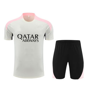 Tenues de football d'été, ensemble d'entraînement à manches courtes, maillot 24/25 Paris, polyester respirant, séchage rapide, col rond, unisexe, athlétique - Product Image 1