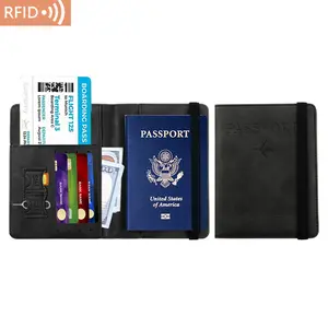 Sıcak satış pu deri pasaport kapağı rfid çoklu kart pasaport kapağı tutucu güvenli seyahat cüzdanı