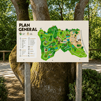 Panneaux de signalisation personnalisés grand format pour plans de parc, indicateurs autoportants double face pour zones touristiques et jardins botaniques