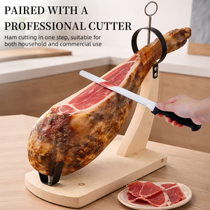 Soporte Profesional de Madera para Jamón con Cuchillo, Soporte de Jamón de Acero Inoxidable para Cortar Jamón <span class=keywords><strong>Español</strong></span> - Product Image 6