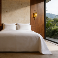 Draps de lit en coton égyptien 300 fils, draps et taies d'oreiller en coton égyptien 300 fils pour hôtels de luxe