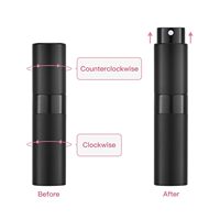 Flacon de parfum cosmétique carré de luxe, portable, en aluminium de haute qualité, avec écran en verre, pulvérisateur à pompe, 8 ml/10 ml, logo personnalisable