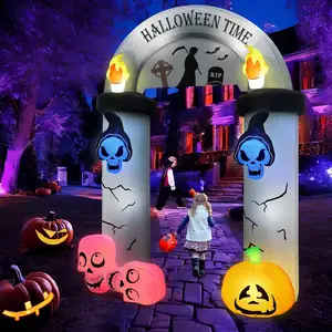 Gigante personalizzato 10Ft di Halloween gonfiabile Triste Reaper arco con luci a LED all'aperto cortile gonfiabile decorazione di Halloween