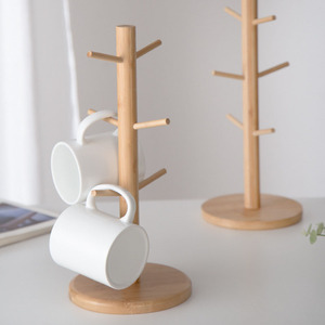 Portabicchieri da banco a 6 ganci in bambù porta asciugatrice da <span class=keywords><strong>cucina</strong></span> <span class=keywords><strong>per</strong></span> tazze da caffè e da tè con Design elegante - Product Image 4