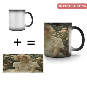 High Frosted Density <b>Ceramic</b> <b>Mug</b> 11oz Black Heat Activated Color Changing Coffee Tea Cup - Product Image 4