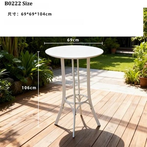 Meubles de restaurant d'extérieur, ensemble de table à manger en aluminium pour patio, ensemble de chaises de bar, pour jardin, bord de piscine, cafés, bar à domicile, hôtel, bistrot - Product Image 4
