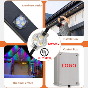 Guirlandes lumineuses de Noël extérieures permanentes 12V 24V 200ft 500ft, étanches IP68, décoratives, à <span class=keywords><strong>LED</strong></span> RGB Pixel Point Light pour la maison - Product Image 4