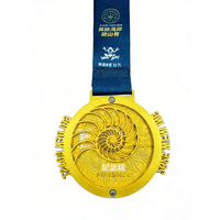 Médaille personnalisée en alliage de zinc double couche rotative, carte 3D en relief, récompense course trail, défi extérieur, souvenir métallique