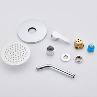 Douche murale circulaire dissimulée en laiton noir, design moderne minimaliste et innovant, avec pare-pluie, pour hôtel et villa, eau chaude et froide