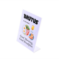 Support de présentoir de carte de prix en acrylique transparent en forme de L, étiquette de prix, support de carte de promotion, support de papier, haute qualité