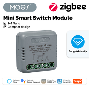 Moes tuya ZigBee mini DIY thông minh mô-đun chuyển đổi 1-4 gang hẹn giờ tự động hóa nhà điều khiển bằng giọng nói làm việc với Google nhà Alexa - Product Image 2