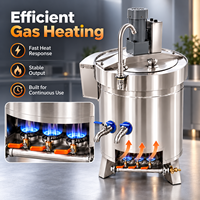 Marmite de cuisson à gaz en acier inoxydable pour bain-marie, idéale pour la cuisine d'hôtel, la cuisson des soupes, des marinades et des viandes
