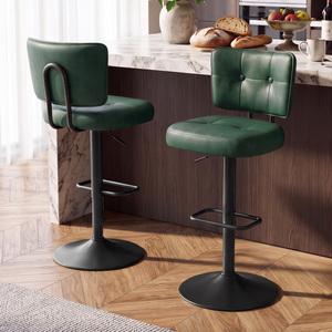Counter Height <b>Bar</b> <b>Stool</b> Ergonomic Tufted <b>Back</b> <b>Bar</b> Chair Swivel Height Adjustable <b>Bar</b> <b>Stools</b> for Cafe Pub Kitchen - Product Image 1