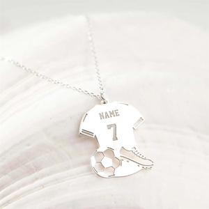 Collar con Colgante de Acero Inoxidable con Diseño de Balón de Fútbol, Certificado por la CE, Regalo <span class=keywords><strong>para</strong></span> <span class=keywords><strong>Novio</strong></span>, Deportivo - Product Image 2