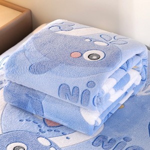 Chăn dệt mùa đông dày dặn phong cách dễ thương dành cho sinh viên ký túc xá đơn, chất liệu nhung san hô, lót lông cừu mềm mại như sữa, dùng cho nhà ở - Product Image 6