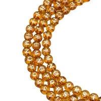 Perles d'alphabet jaunes transparentes de 8mm, 5 pièces, perles de verre rondes à double face, lettres dorées A-Z pour la fabrication de bijoux DIY