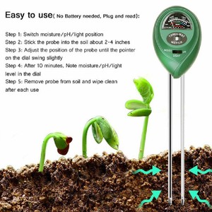Nhà máy trực tiếp di động 3 trong 1 đất Tester PH meter có tính axit Tester cảm biến độ ẩm ánh sáng mặt trời chỉ số hỗ trợ OEM tùy chỉnh - Product Image 2