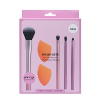 Set spons Blender bebas lateks segitiga lembut Kit kotak ajaib kecantikan bantalan sikat bedak Puff ajaib aplikasi rias wajah