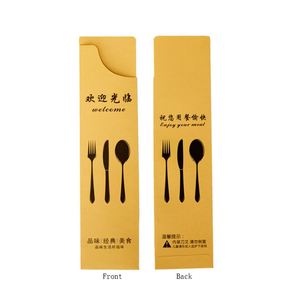 Sac en papier kraft jetable et recyclable pour couverts de restaurant, pochette en papier avec impression de logo - Product Image 5