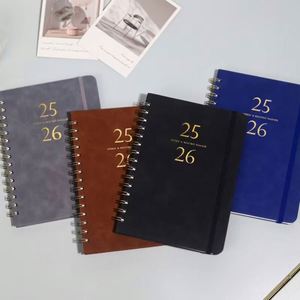 A5 Strap Spiral Leather <b>Notebook</b> Hardcover <b>Daily</b> & Weekly <b>Planner</b> Essential for Study & Office Planning Back-to-School Must-have - Product Image 3