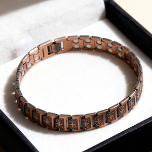 Bronze Cross Bracelet <b>Copper</b> Alloy Magnetic Geometric Unisex Fashion <b>Bangle</b> Gift Jewelry - Product Image 2