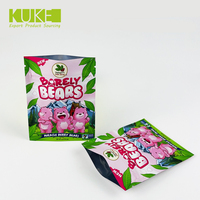 Sacs en plastique Mylar à fermeture éclair doux au toucher de 3,5 g, 7 g, 14 g, petits sacs pour bonbons et gommes avec logo personnalisé