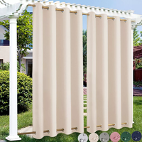 Prix d'usine marché britannique imperméable Pergola oeillet occultant coupe-vent Patio rideaux d'extérieur
