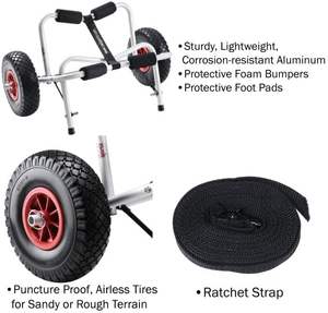 Chariot de kayak en aluminium Structure de conteneur à roulettes Personnalisable OEM Chariot de kayak à main - Product Image 4