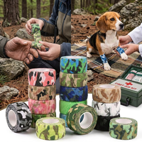 Bande adhésive camouflage 2,5 cm sans latex, non tissée, auto-adhésive, imperméable, pour animaux de compagnie, vétérinaire, sport, médical