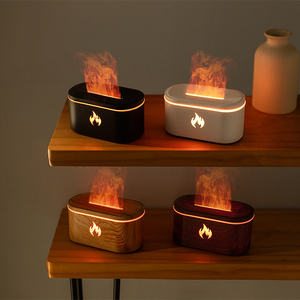 Flame Aroma Essential <b>Oil</b> <b>Diffuser</b> Desktop Seven Color Lights Simulation Fireplace <b>Diffuser</b> for Home Office - Product Image 2