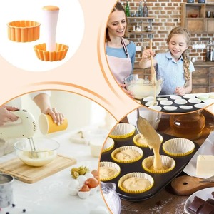 Juego de tamper para tartas, tamper para galletas con forma de flor, antiadherente, apto para alimentos, reutilizable, desmontable, herramienta para hornear pasteles y repostería, molde para tartaletas de huevo - Product Image 2