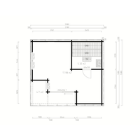 Sauna Luar Ruangan Modern Gaya Baru dari Kayu Cedar Merah/Hemlock dengan Area Relaksasi, Sauna Uap Kering untuk 4 Orang, Pembakaran Kayu 6 kw untuk Taman Keluarga